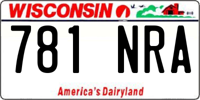 WI license plate 781NRA