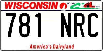 WI license plate 781NRC