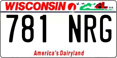 WI license plate 781NRG