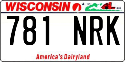 WI license plate 781NRK