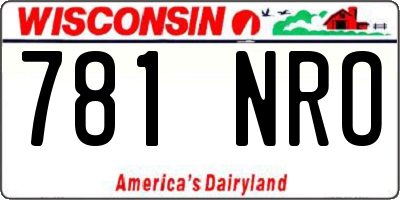 WI license plate 781NRO