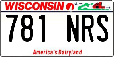 WI license plate 781NRS