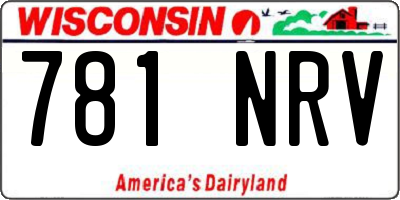 WI license plate 781NRV
