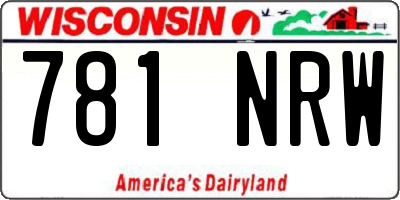 WI license plate 781NRW
