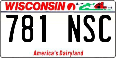 WI license plate 781NSC