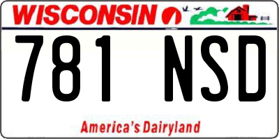 WI license plate 781NSD
