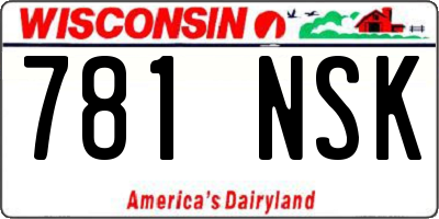 WI license plate 781NSK