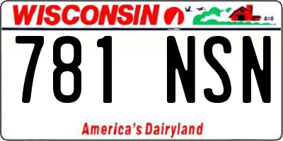 WI license plate 781NSN