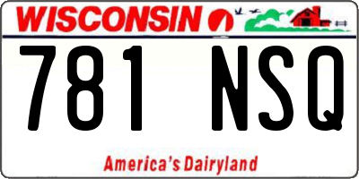 WI license plate 781NSQ