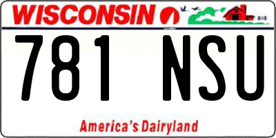 WI license plate 781NSU