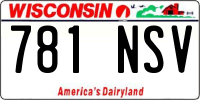 WI license plate 781NSV