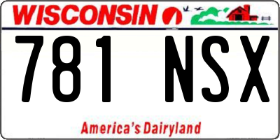 WI license plate 781NSX
