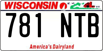 WI license plate 781NTB