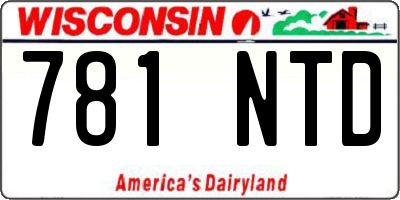 WI license plate 781NTD