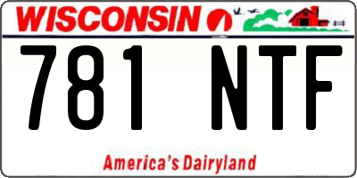 WI license plate 781NTF