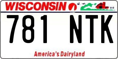 WI license plate 781NTK