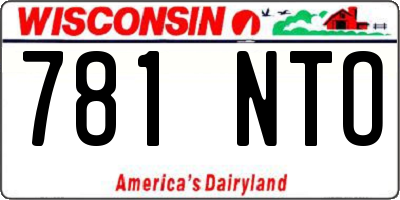 WI license plate 781NTO