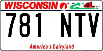 WI license plate 781NTV
