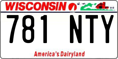 WI license plate 781NTY