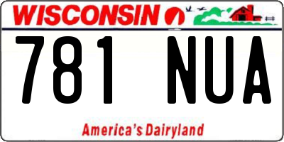 WI license plate 781NUA