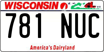 WI license plate 781NUC