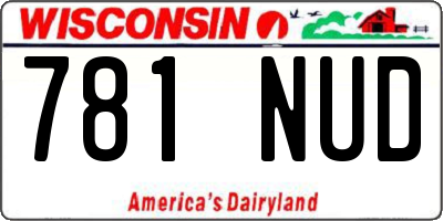 WI license plate 781NUD