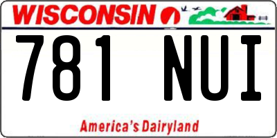 WI license plate 781NUI