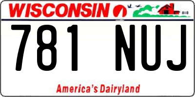 WI license plate 781NUJ