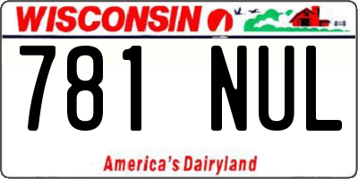 WI license plate 781NUL