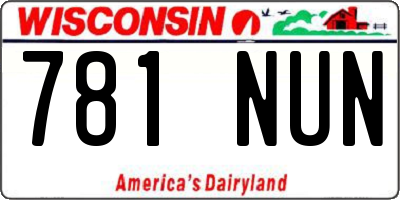 WI license plate 781NUN