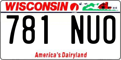 WI license plate 781NUO