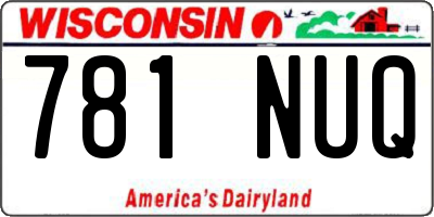 WI license plate 781NUQ