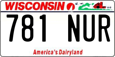 WI license plate 781NUR