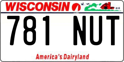 WI license plate 781NUT