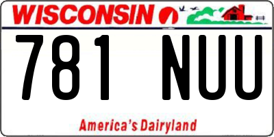 WI license plate 781NUU