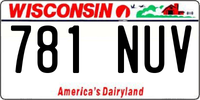 WI license plate 781NUV