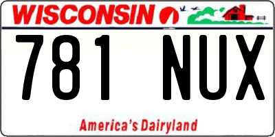 WI license plate 781NUX
