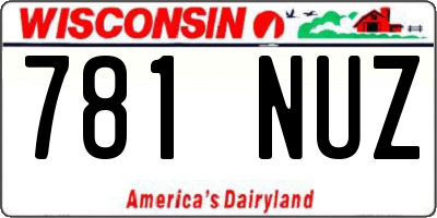 WI license plate 781NUZ