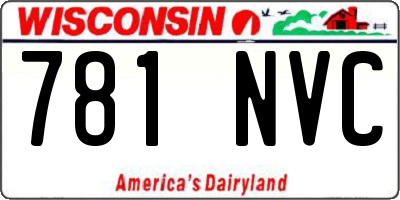 WI license plate 781NVC