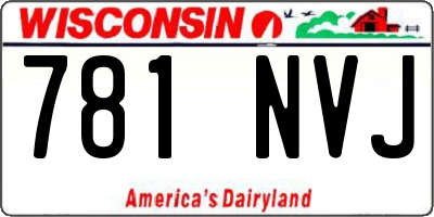 WI license plate 781NVJ