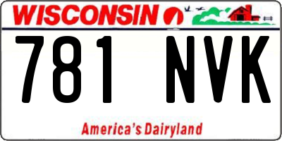 WI license plate 781NVK