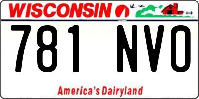 WI license plate 781NVO