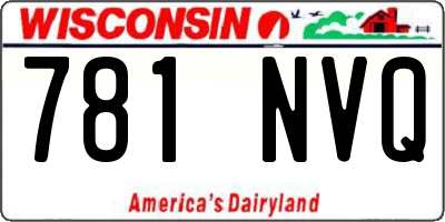 WI license plate 781NVQ