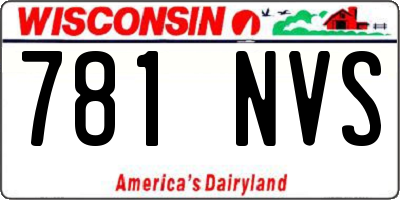 WI license plate 781NVS
