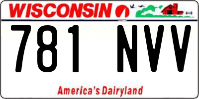 WI license plate 781NVV