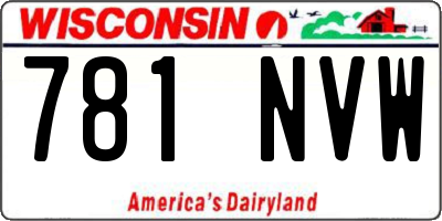 WI license plate 781NVW