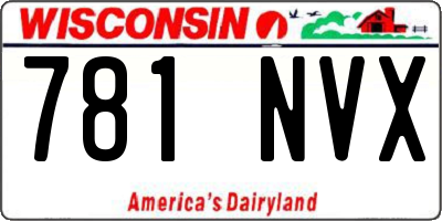 WI license plate 781NVX