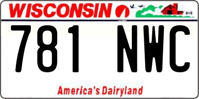 WI license plate 781NWC
