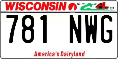 WI license plate 781NWG
