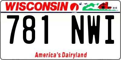 WI license plate 781NWI